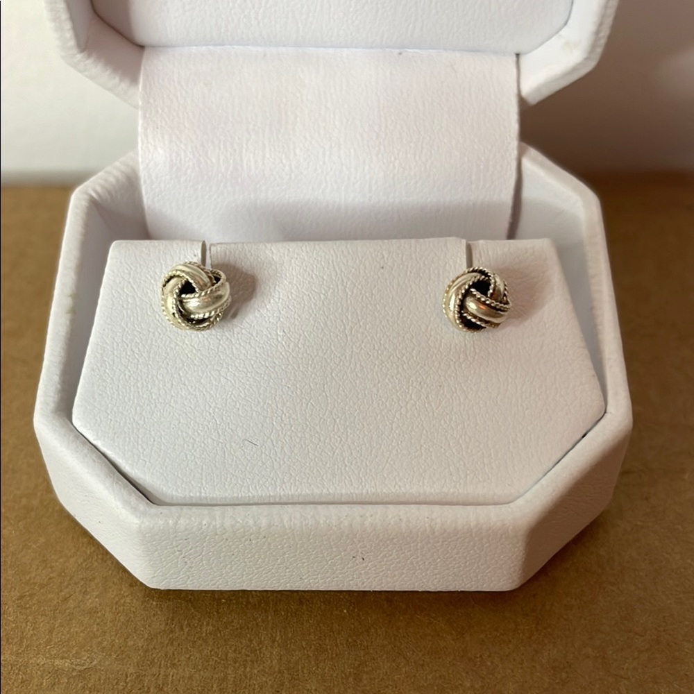 Elegant Silver Knot Earrings